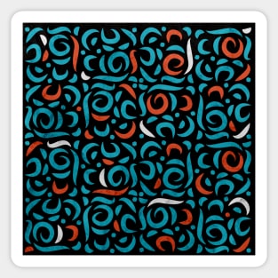 Arabic Organic Pattern Black Sticker